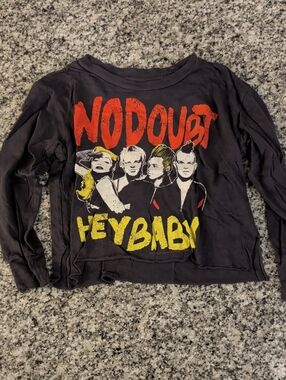 Rowdy Sprout Black Long-Sleeve 'No Doubt Hey Baby' Graphic Tee